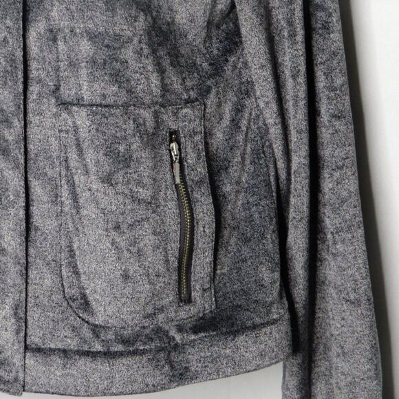 NWT Chico's Zenergy Velour Jaspe Bomber Jacket 0 (Small) Grey Zip Pockets $109 - Picture 5 of 8
